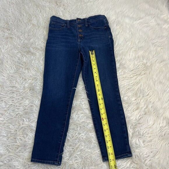 Madewell 10" High Waist Cotton Stretch Denim Skinny Jeans Button Front Size 27 - Picture 5 of 10